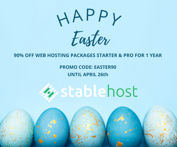 StableHost เว็บโฮสติ้ง ราคาถูก พร้อมรหัสส่วนลด50% “50OFFYEAR1” .75/เดือน
